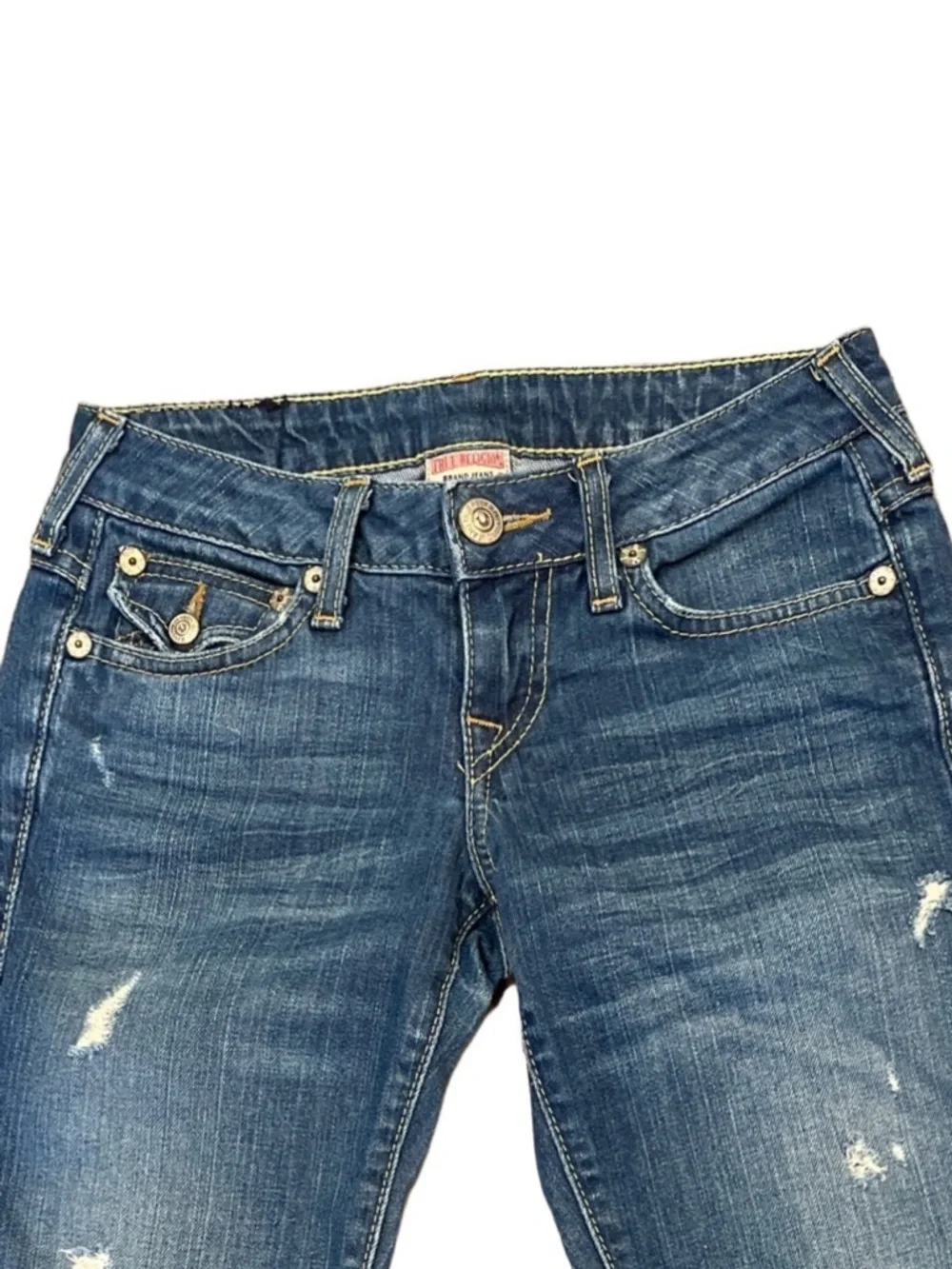 True Religion Low Rise Billy Bootcut Jeans Tab Pocket Y2K 25 - Picture 3 of 10